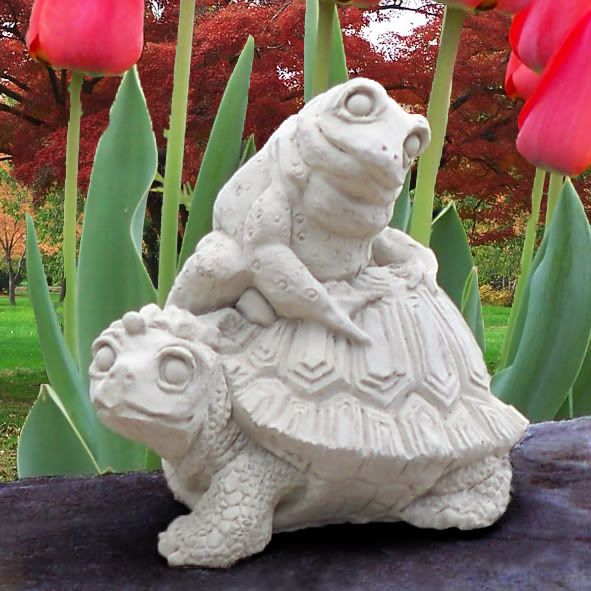 Concrete Statuary Frog Turtle Statue Photo by GardenSprite_2010 Photobucket