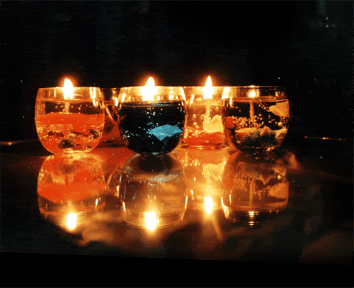 Colorful Candles photo GlassGelCandlesReflected.gif