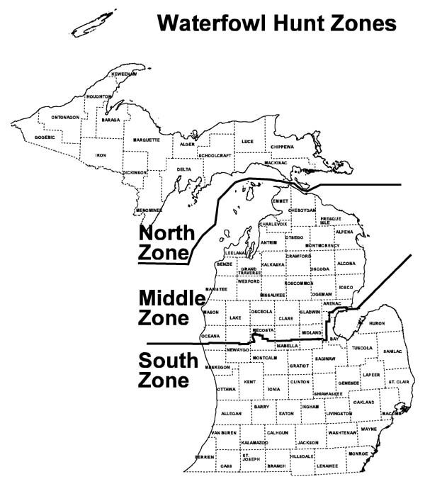 Proposed North and middle zone boundary change Michigan Sportsman