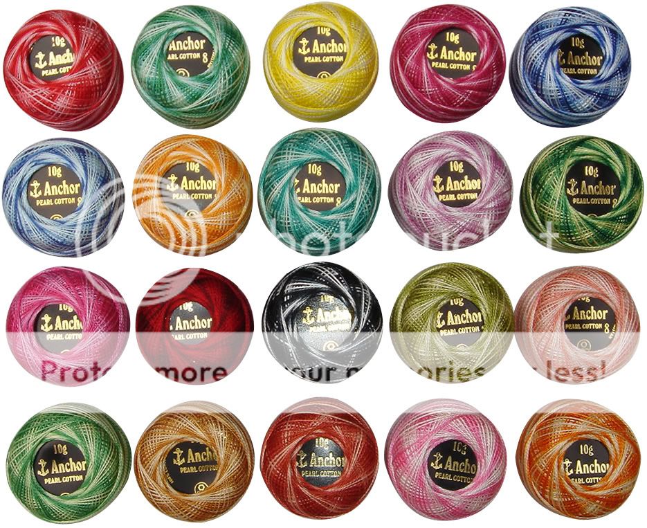 20 Variegated Anchor Crochet Cotton Thread Balls *20 Different Colours 