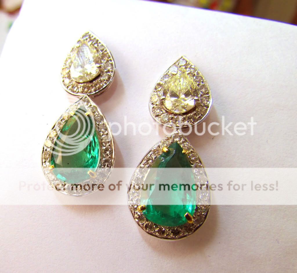 TOP STAR TOP BEST★EMERALD GOLD DIAMOND EARRINGS★★★   