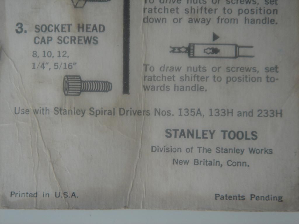 STANLEY HEX A MATIC NUT DRIVER FOR SPIRAL RATCHET STYLE  