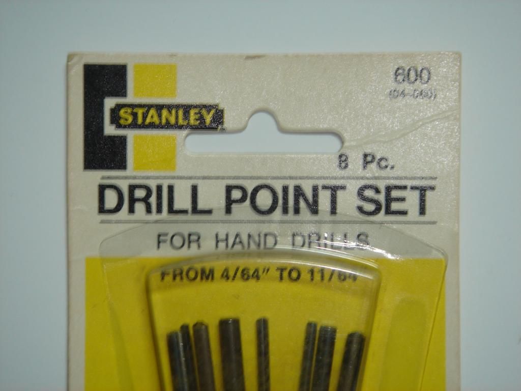 VTG STANLEY YANKEE DRILL POINT SET 8Pc HAND DRILL BITS NEW NOS 